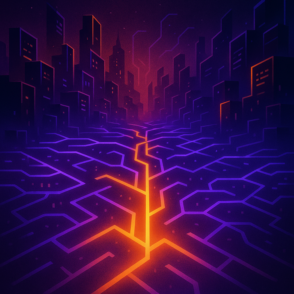 Retro futuristic neon illustration representing a browser text adventure game